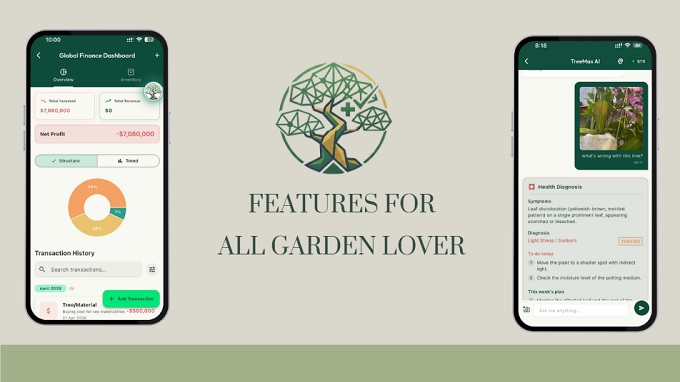 Top App for Gardener wih AI diagnosis and finance management