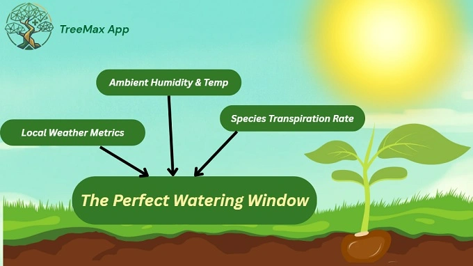 Plant care app based on local weather metrics
